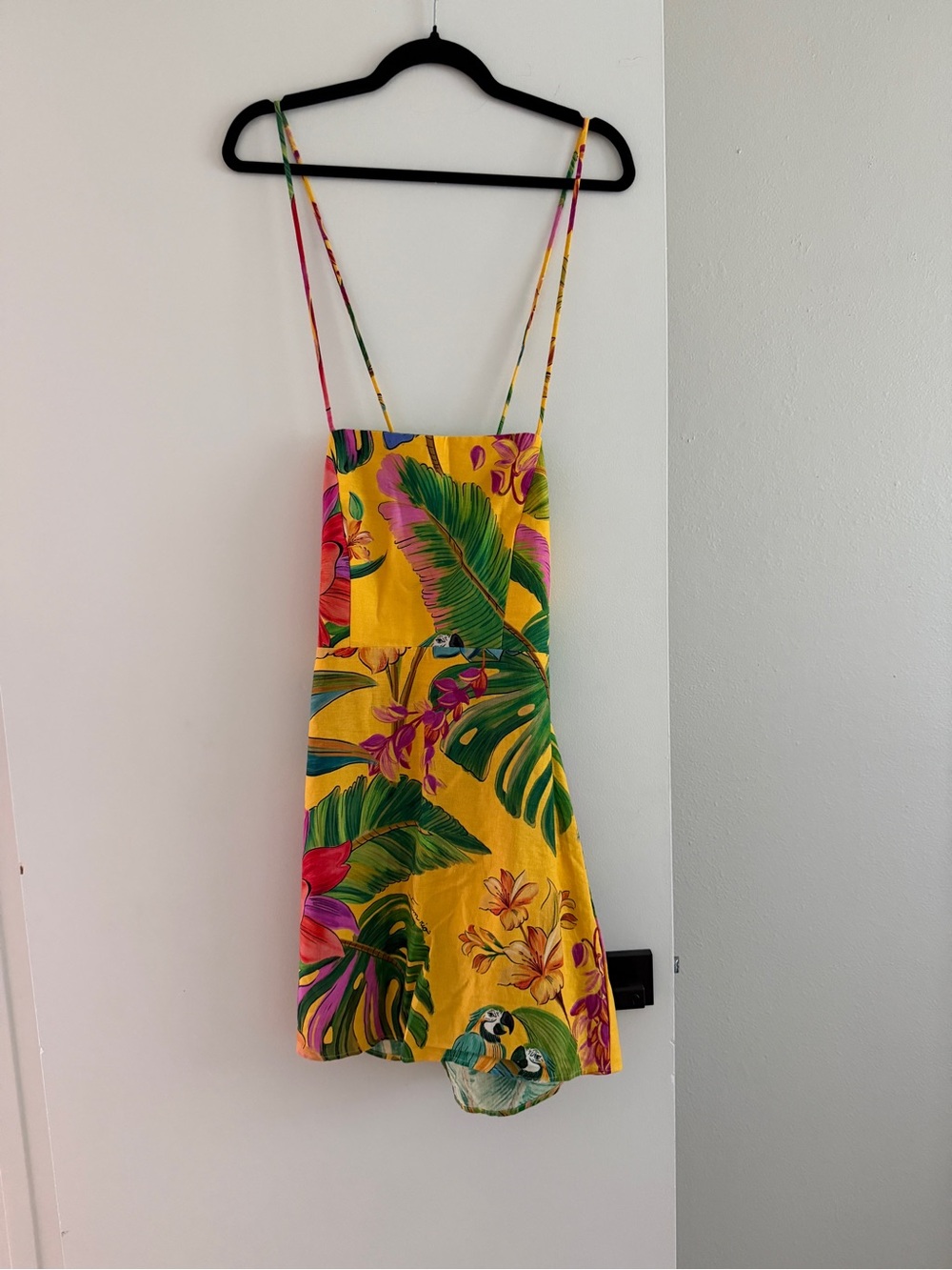 Farm Rio Birds Singing Yellow Mini Dress - Picture 3 of 5